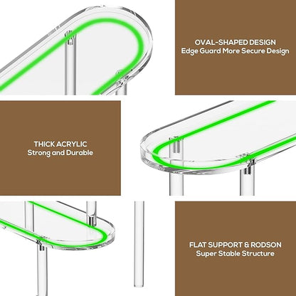 Acrylic Riser Display Shelf for 𝐚𝐦𝐢𝐢𝐛𝐨 Funko-POP Figures, Floating Shelves Display Ledge for Organizer and Decoration, Collectibles Display Stands Showcase, Glowing at night 2PCS