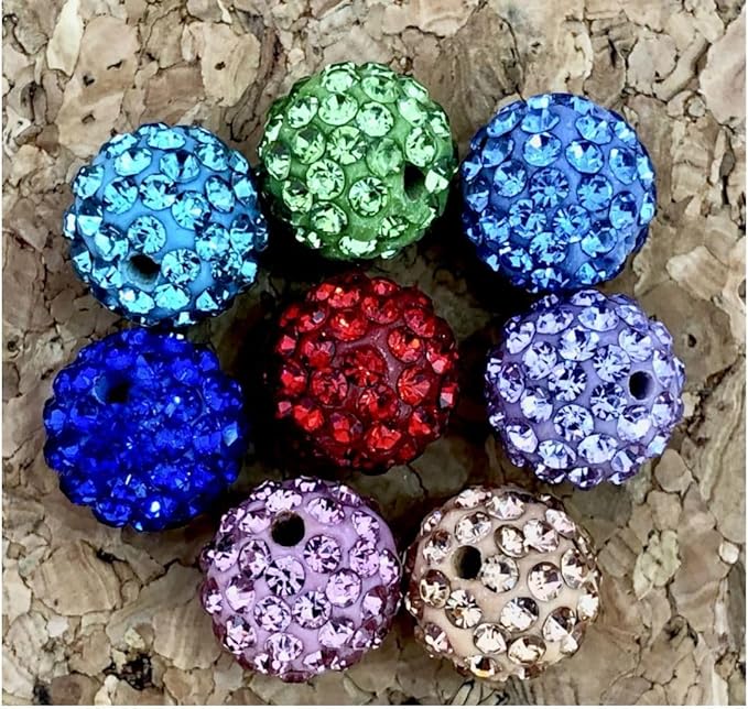 100pcs Adabele Grade A Suncatcher Crystal Rhinestone Pave Loose Beads 12mm Jet Hematite Black Polymer Clay Disco Ball Spacers Compatible with Shamballa All Craft Jewelry Making DB12-31