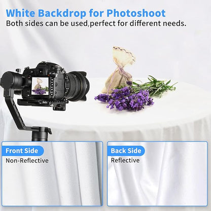 HEMMOTOP White Photo Backdrop Background, 10x20 ft White Screen for Photography, Seamless Photography Backdrops Backgrounds for Photo Video Recording (Backdrop only)