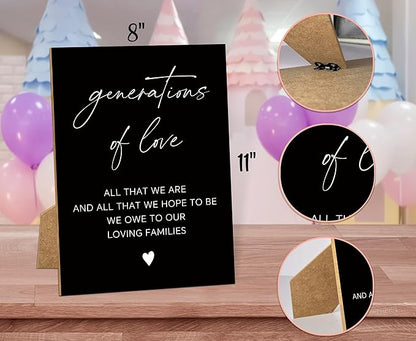Wedding Signs for Reception, 8x11 Black Minimalist Style Love Signs for Wedding, Memorial Table Sign for Wedding, Bridal Shower Decor, Weddings Reception Decor-16