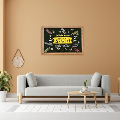 Magnetic Chalkboard Large Chalkboard for Wall Rustic Wood Framed Decorative Blackboard for Kids Hanging Blackboard for Home, Office, Restaurant 16" x 24"