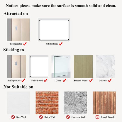 CRUGLA 4x6 Magnetic Picture Frames for Refrigerator 12 Packs, Modified Magnetic Sheet with Self Adhesive Backing, Black 4 by 6 Photo Frame Set for Locker Glass Window Door Cubicle