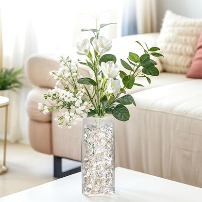 DomeStar Dazzling Fake Ice, 150PCS Sparkling Fake Diamonds, Iridescent Clear Gem Stones Vase Fillers DIY Crafts Wedding Table Scatter Decoration