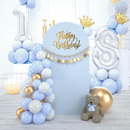 bricia Wedding Arch Backdrop Stand Cover, 5FT Double Sided Stretchy Arch Cover Fitted Wedding Birthday Party Banquet Decoration (Bluemist 60''Lx25.2''W)