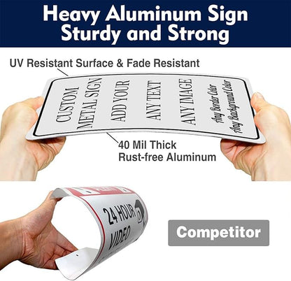 Custom Signs Outdoor Metal - 12 x 8 Personalized Aluminum Rust-Proof Entrance Garden Hazard Intersection Parking Signs, Decorative Sign (Style 03)