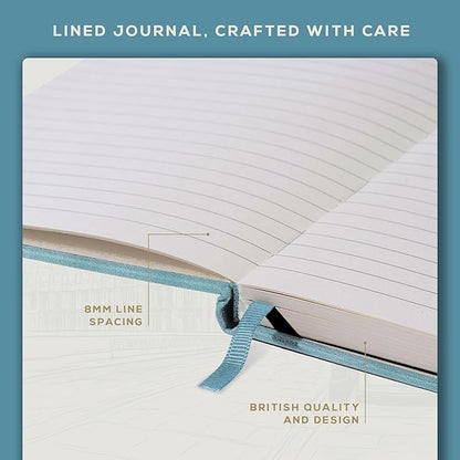 BEECHMORE BOOKS Ruled Journal Notebook, A4 8.5 x 11.5 inch 160 Lined Pages, Hardcover Leather Journals For Women, Men, Writing And Notebooks For Work - 120 GSM Thick Paper, Gifts Box Included