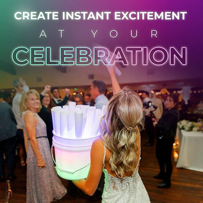 100 Orange Foam Glow Sticks - 16" Light Up Sticks for Wedding, Parties & Dancing