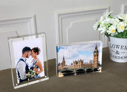 Magicool Premium Acrylic Photo Frame- Magnet Photo Frame -Double Sied Thick Desktop Frames (3.5x5 5 pack)