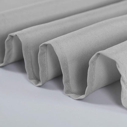 132 inch Round Tablecloth Washable Polyester Table Cloth Decorative Table Cover for Wedding Party Dining Banquet（132 inch,Silver）
