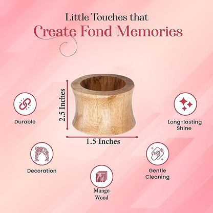 Wooden Napkin Rings Set of 12 - Handcrafted Napkin Holder for Dinner Table Decoration, Weddings, Home, Kitchen, Decor, Dinner, Parties, Every Day Use - Durable, Versatile (Brown)- CLEENTABLE