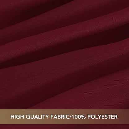 sancua Square Tablecloths 60x60 Inch Burgundy, 2 Pack - Fabric Table Cloth for Square or Round Tables, Washable Polyester Table Cover for Christmas Dinner, Holiday Party, Decorative Display Tables
