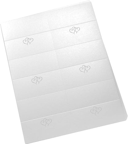 Linked Hearts Printable Place Cards, Silver (Choose Color), Set of 150 (25 Sheets), Laser & Inkjet Printers - Wedding, Party, Dinner, and Special Events - Made in the USA