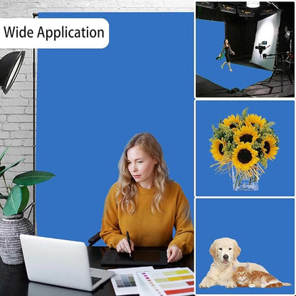 Royal Blue Backdrop, Photo Booth Portrait Photography Backdrops, Studio Blue Screen Backdrop for Photoshoot Streaming Video Shooting, Photo Backdrop 6x9ft