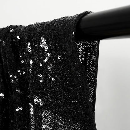 Eternal Beauty Sequin Backdrop Curtains, 2x8 Ft-2 Panels Black Back Drop for Shimmer Photography Party Wedding Birthday Decor