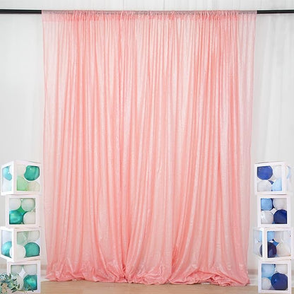 ShinyBeauty 4x7FT Sequin Backdrop Baby Pink| Glitter Fabric for Wedding, Birthday, Baby Shower Backdrops | Photobooth Studio & Home Decor