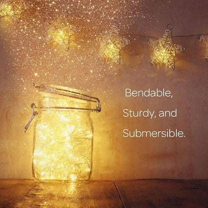 ANJAYLIA 33Ft LED Fairy Lights Battery Operated String Lights 100 LED Firefly Lights Garden Home Bedroom Christmas Party Wedding Festival Decorations, Warm White