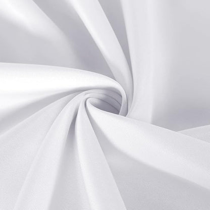 sancua 2 Pack Round Tablecloth 60 Inch White (Fits 20-48 Inch Tables), Stain and Wrinkle Resistant Table Cloth - Washable Polyester Table Cover for Dining Tables, Buffet Parties and Camping