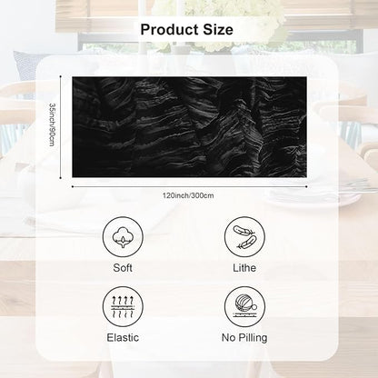 6 Pack Black Cheesecloth Table Runner 35x120 Inch 10Ft Rustic Gauze Cheese Cloth Thanksgiving Table Runner Sheer Cheesecloth Table Runners for Wedding Party Bridal Shower Decoration