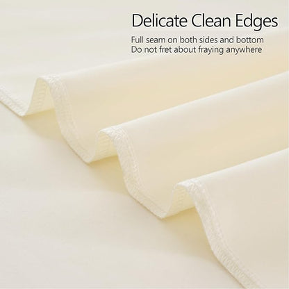 10ft x 10ft Thick Ivory Backdrop Curtains for Parties, 2 Panels 5ft x 10ft Non See Through Ivory Polyester Wedding Drapes Photo Backdrop for Birthday Party Graudation Photography Home Decor