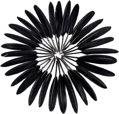 FeelfunFeather 120pcs Black Goose Cochettes Feather Natural Bulk 4-6 inch 10-15cm for Wedding Party Christmas Halloween Decorations DIY Crafts