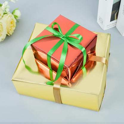 KMER LIFE Metallic Wrapping Paper Rolls - 3 Rolls Premium Gift Wrapping Paper, 17 x 120 Inch Each, Birthday & Christmas Wrapping Paper, Baby Shower & Party (Red, Black, Gold)