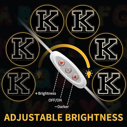Light Up Letters K, Led Marquee Letter Lights Neon Sign, 13" Height Decorative Lighted Alphabet Number, Battery/USB Powered Led Letters Lights for Wedding, Birthday, Party, Christmas or Home Decor