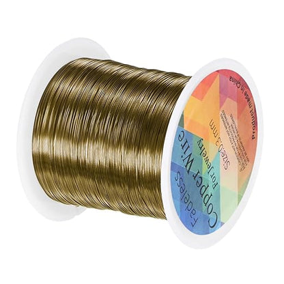 0.3mm Jewelry Wire, 28 Gauge 328FT Craft Wire Copper Beading Wire for Jewelry Making/Planting/Weaving/DIY Crafting, Soft Metal Wires [100M, Bronze Tone]