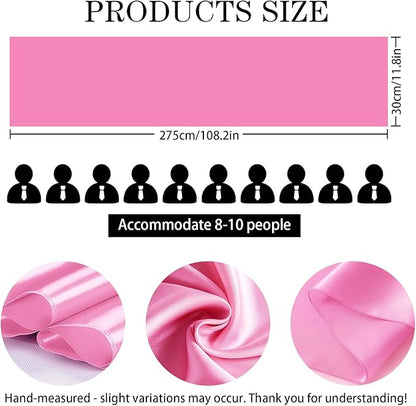 SHEJIZE 2 Pack Pink Satin Table Runner 12x108 Inches Long, Bright Silky Smooth Satin Table Runner Table Decor for Wedding Banquet Christmas Prom Event Birthday Party