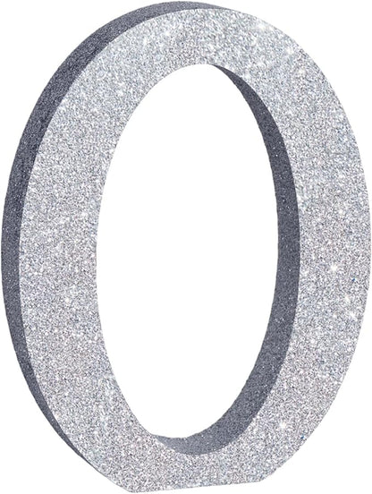 TONIFUL 8 Inch Silver Glitter Letter O Table Centerpiece A-Z Silver Birthday Party Decorations,Silver Alphabet O for Birthday,Chrismas,Graduation,Bridal Shower,Wedding,Anniversary Party Supplies