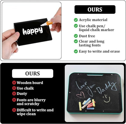 20 Packs Acrylic Mini Chalkboard Sign Black Food Labels Name Tags for Buffet Table Sign Chalkboard Blackboard for Wedding, Table Signs Place Cards for Buffet, Bakery