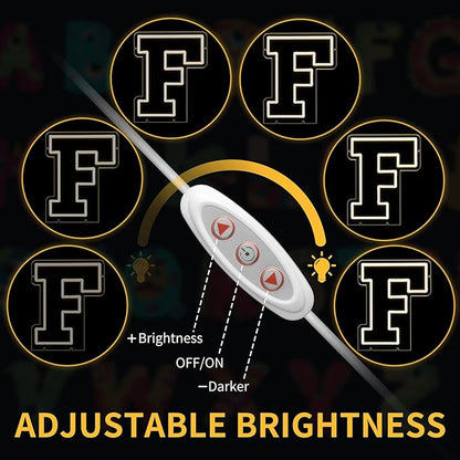 Light Up Letters F, Led Marquee Letter Lights Neon Sign, 13.9" Height Decorative Lighted Alphabet Number, Battery/USB Powered Led Letters Lights for Wedding, Birthday, Party, Christmas or Home Decor