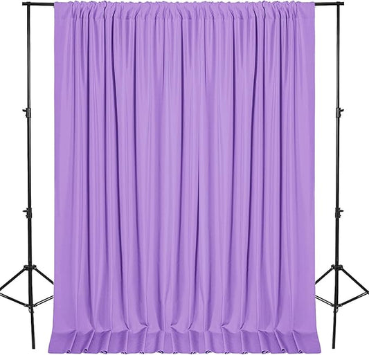 DWCN 10x7 FT Backdrop Curtains for Parties, Photography Backdrop Drapes with Rod Pockets for Wedding Decorations Stage Birthday Family Gatherings, 2 Panels 5ft x 7ft, Lavender