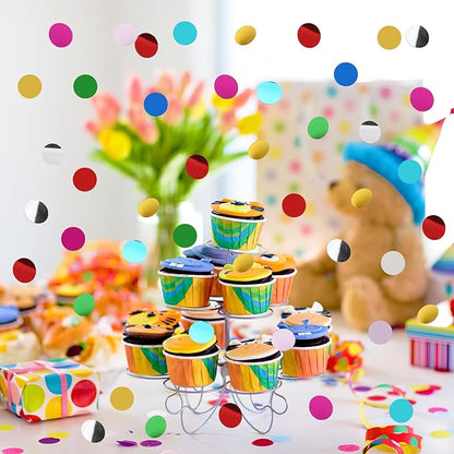 MARFOREVER Multicolor Foil Confetti, Glitter Round Confetti Rainbow Circle Dots Birthday Table Scatter Sequin Sprinkles for Party Wedding Bachelorette Baby Shower Festival Supplies