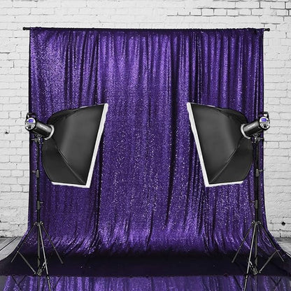 Eternal Beauty Purple Sequin Backdrop, 20x10 Ft Halloween Glitter Background Curtains for Shimmer Photography Party Wedding Birthday Back Drop Decor