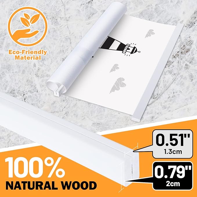 10x14 10x15 10x13 Poster Frame, Magnetic Light Wood Wooden Frame Hanger for Photo Picutre Canvas Artwork Art Print Wall Hanging (1 Pack, 10", White)