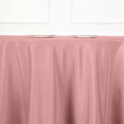 Efavormart Round Tablecloth, 108 Inch Stain & Wrinkle Resistant Washable Table Cloth, Decorative Polyester Fabric Table Cover for Banquet, Wedding, Dining- Dusty Rose