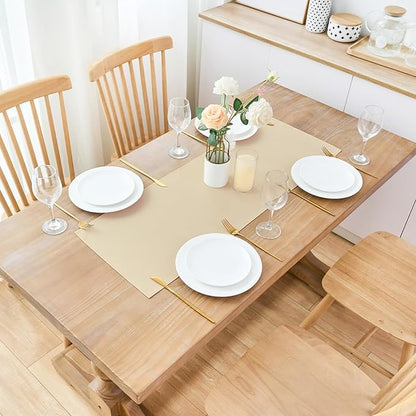 2 Pack Beige Small Short Table Runner 12 x 36 Inch Solid Color Runners Coffee Table Dresser for Daily Party Home Decoration
