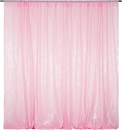 Poise3EHome Pink Sequin Backdrop,8FT x 10FT Sequin Photography Backdrop Curtain for Party Decoration