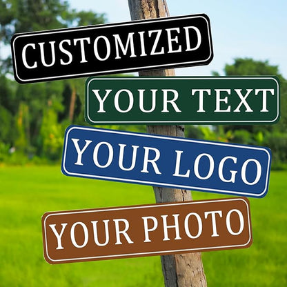 Custom Signs Outdoor Metal,Personalized Street Sign,Create Your Own Sign-Offices、Businesses、Workplaces Address Signs,Indoor and Outdoor Use