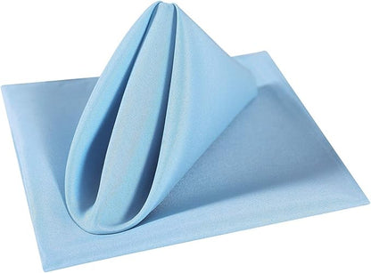 Cloth Napkins 20x20 inch Washable Polyester Dinner Napkins Soft Table Napkins for Wedding Party Dining Banquet(Blue Mist,12PCS)