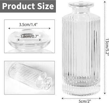 Glass Bud Vases Set of 20, Living Bud Vases, Small Bud Vase in Bulk, Mini Flowers Vases for Centerpiece, Vintage Decorative Vase Set for Table Decorations, Wedding Reception, Home Decor (Clear)