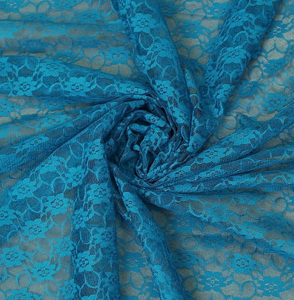 MDS Pack of 15 Wedding 12 x 108 inches Lace Table Runner for Wedding, Decorations for Birthday Parties, Banquets, Graduations, Engagements, and Runners fit Rectangle, Round Table- Dark Teal