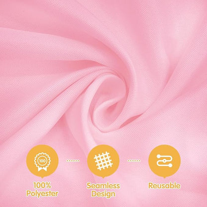 BRILLMAX 8 Pack Pink Round Tablecloths 90 Inch - Circle Bulk Linen Polyester Fabric Washable Table Cloth Cover for Wedding Reception Banquet Birthday Party Buffet Restaurant