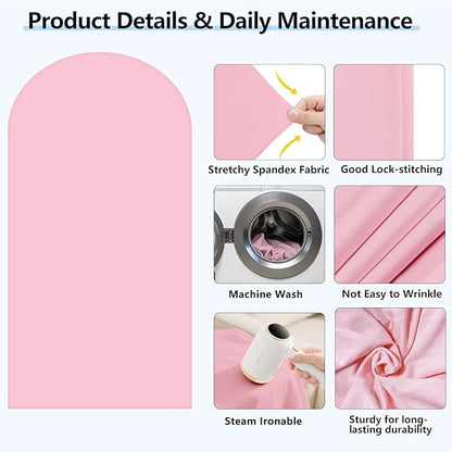 HEMMOTOP Pink Arch Backdrop Cover 7.2 ft (No Arch Stand), Spandex Arch Covers Stretchy Backdrop for Balloon, Birthday Party, Baby Shower, Banquet Arch Decoratio