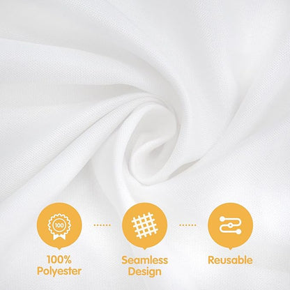 BRILLMAX 8 Pack White Tablecloths 70 x 120 Inch for 6ft or 8ft Rectangle Tables - Rectangular Bulk Linen Polyester Fabric Washable Cloth Cover for Wedding Reception Banquet Birthday Party