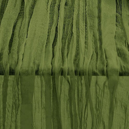 10 Pack Olive Green Cheesecloth Table Runner 35x120 Inch 10Ft Rustic Gauze Cheese Cloth Table Runner Sheer Cheesecloth Table Runners for Wedding Party Bridal Shower Decoration