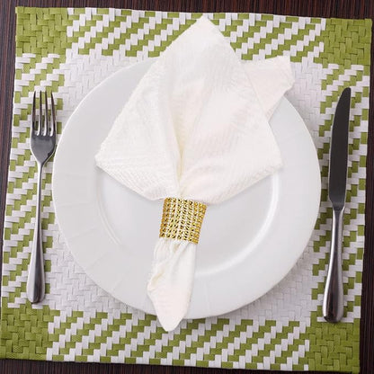 Bling Napkin Rings Set of 150, Rhinestone Gold Napkin Rings Diamond Adornment Napkin Holder Bulk for Wedding, Dinner, Party, Table Decorations, Gold