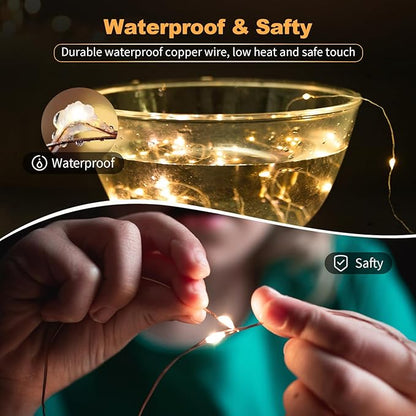 30 Pack LED Fairy Lights Battery Operated,7FT 20 LED Waterproof Mini Twinkle String Lights Battery Powered for Christmas Mason Jars Party,Warm White