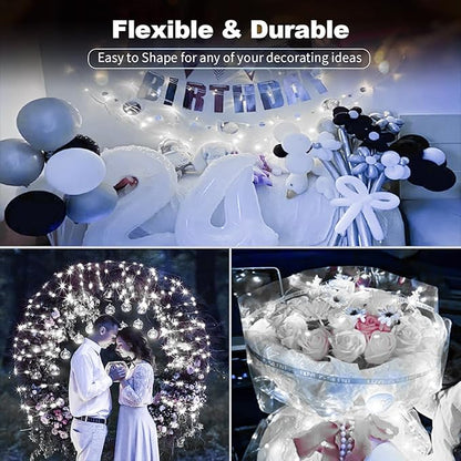 30 Pack LED Fairy Lights Battery Operated,3 Features Blinking Slowly Blinking & just on 7FT 20 LED Waterproof Mini Twinkle String Lights for Wedding Party Christmas Decorations,White