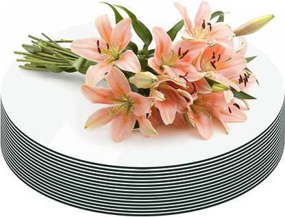 Round Mirror Centerpieces, Acrylic Circular Plates for Table Decoration, 15 Pack, Wedding Party Decor, Candle Tray (10inch)